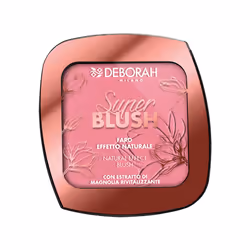 Deborah Milano Super Blush 01 Rose 9g + Pennello Omaggio, Rosa, Rose, 1 colori, Polvere, Custodia compatta, Naturale