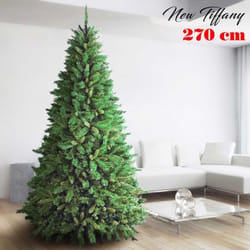Flora - Albero Di Natale 270cm New Tiffany Super Folto 2243 Rami Pino Verde Base a Croce