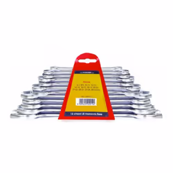 Set di 12 chiavi fisse Masidef, dimensioni da 6 a 32 mm, ideali per ogni tipo di manutenzione. Incluso supporto in plastica a ...