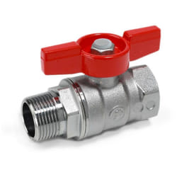 Giacomini - Valvola a sfera m/f 1 1/4 con maniglia a farfalla rossa R254X006