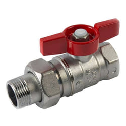 Giacomini - Valvola a sfera f/m 1/2 con maniglia a farfalla rossa R259X003