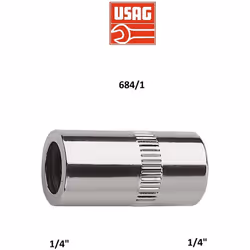 USAG 684 /1 BUSSOLA BUSSOLE PORTAINSERTI INSERTO ATTACCO 1/4"-1/4" CROMO VANADIO DESCRIZIONE Bussola 684/1 da utilizzare in a ...