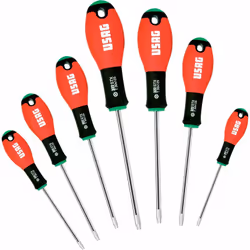 SERIE DI 7 GIRAVITI CON IMPRONTA TORX® TAMPER RESISTANT 322 STX/S7 322 STX MISURE : T10x75-T15x75-T20x100-T25x100-T27x100-T30 ...
