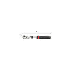 Cricchetto Telescopico Allungabile Usag 237 Fb 1/2 Con Testa Snodata Bussole 1/2