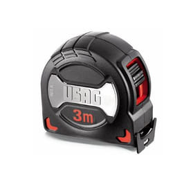 Usag 981 A rotella metrica 3 m Nylon, Gomma, Acciaio Nero, Rosso, Acciaio inox