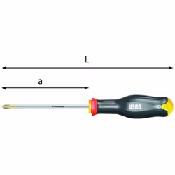Giravite PH 2 Giravite con impronta a croce phillips Art. 324 PH_2X100 Lunghezza a: 100mm Lunghezza L: 220mm Punta zincata ch ...