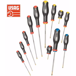 USAG 324 SH12 SERIE SET KIT 12 GIRAVITI PROFESSIONALI CACCIAVITI CROCE E TAGLIO QUALITA' PROFESSIONALE USAG DESCRIZIONE PRODO ...