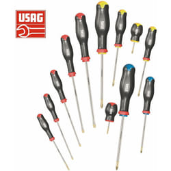 Usag - 324 SH12 serie set kit 12 giraviti professionali cacciaviti croce e taglio