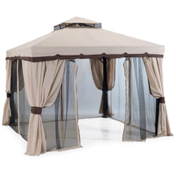 Gazebo da esterno 'roma' in alluminio e poliestere colore ecru, 300x400x200 cm