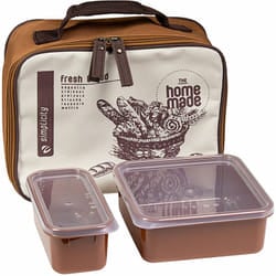 Casa Collection - Set Lunch Box 2 Contenitori Cibo Alimenti Porta Vivande Pranzo + Borsa Ufficio