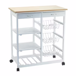 CARRELLO REGINA DA CUCINA 3 CESTI E 2 RIPIANI 67X37X76 CM CASACOLLECTION