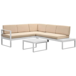 Casa Collection - set da giardino 'hydri' in alluminio bianco con 6 sedute e tavolino