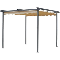 Gazebo da esterno 'hobart' in ferro e poliestere colore beige, 300x300x200 cm
