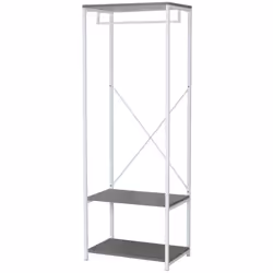Porta Abiti Con 3 Ripiani Fresno Cemento/bianco 60 x 40.4 x 167 cm.