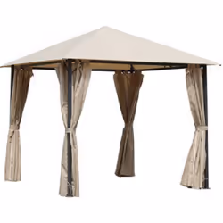 Gazebo Atene 300x300 cm Struttura in metallo con piedi per fissaggio a terra Tende e telo compresi Dimensioni: L 300 x P 300