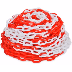 CATENA SEGNALETICA IN PLASTICA BICOLORE ROSSO BIANCO PVC MISTRAL Adatta per diversi usi come controllo delle folle, fiere com ...