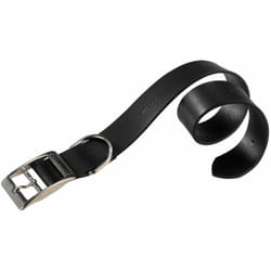 Natural c Collare per cani in pelle vera, in 2 colori e 8 misure. Variante C10/27 - Misure: a: 22-27 cm b: 10 mm - Nero - Ferplast