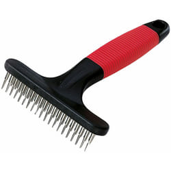 Gro 5874 Pettine a rastrello con doppia fila di denti rotanti per cani dal pelo medio e lungo. Variante gro 5874 - Misure: 11 x 3 x h 15.5 cm