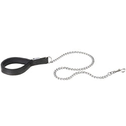 Daytona gm 25/100 Guinzaglio in nylon con catenella e impugnatura soft. Vari colori.. Variante - Misure: 25 mm x l 100 cm - Nero - Ferplast