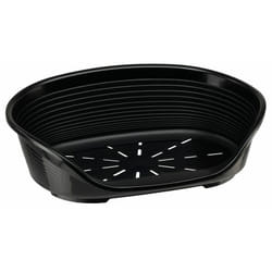 Ferplast SIESTA DELUXE Cuccia in resina termoplastica. In varie misure e colori. Variante 2 - Misure: 49 x 36 x h 17,5 cm - Nero