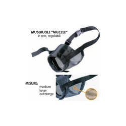 Muzzle net Museruola per cani in rete di nylon - 5 taglie. Variante l - Misure: a: 45-70 cm b: 16-30 cm c: 11 cm - - Ferplast
