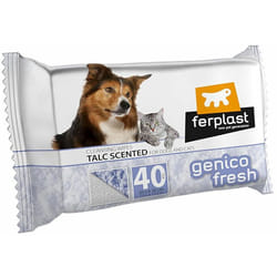 Genico fresh talc Salviette detergenti umidificate. Al talco - 40 pezzi. Variante genico fresh talc - Misure: 20 x h 30 cm - - Ferplast