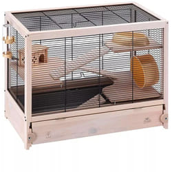 Ferplast - hamsterville Gabbia in legno fsc per criceti e topolini. Variante hamsterville - Misure: 60 x 34 x h 49 cm -