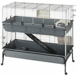 Ferplast - rabbit 120 double Gabbia a due piani per conigli, carrello incluso. Variante rabbit 120 double - Misure: 118 x 58 x h 117 cm -