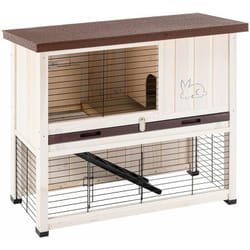 Ferplast - ranch 100 basic Conigliera a due piani in legno di pino nordico fsc. Variante - Misure: 90.5 x 46 x h 80 cm - Bianco