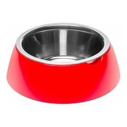 Ferplast - jolie Ciotola in acciaio per cani e gatti con portaciotola in plastica. Varie misure e colori.. Variante small - Misure: ø 17.1 x h 5.5 cm