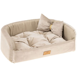 Harris Cuccia con cuscino per cani e gatti in tessuto resistente. In vari colori e misure. . Variante 50 - Misure: 50 x 35 x h 15 cm - Beige