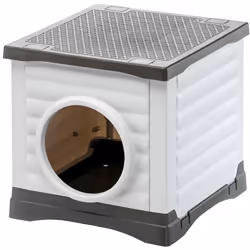 Cuccia da esterno per cani gatti conigli in resina termoplastica resistente La cuccia da esterno Petvilla è progettata per ga ...