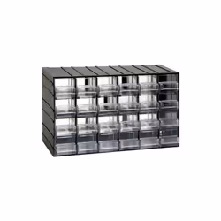 cassettiera 382x148x230 cm 24 cassetti cassettiera l 382 x p 148 x h 230 mm con 24 cassetti trasparenti