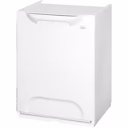 Riciclaggio papelera in polipropilene bianco, con deposito all'interno I contenitori di riciclaggio della linea eco-logica so ...