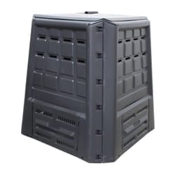 compostiera da giardino 380 litri in polipropilene nero, 80x80x82 cm