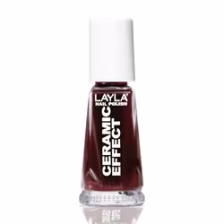 Layla Cosmetics Smalto Layla Ceramic Effect, 10 ml, Rosso, Vamp red, Colorante, Lucida, Bottiglia