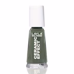 Layla Cosmetics Smalto Layla Ceramic Effect, 10 ml, Verde, Khaki green, Colorante, Lucida, Bottiglia