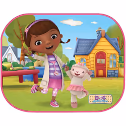 DISNEY Coppia tendine parasole laterali auto Dott.ssa Peluche universali 44x35cm bambine