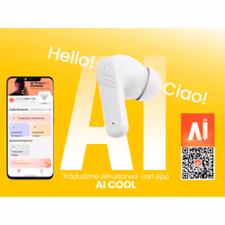 Trevi Cuffie con Traduzione Simultanea AI e Display Touch Screen EAR 100 AID Bianco - Vista aggiuntiva 4