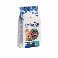 Alimento completo formulato con una fonte proteica animale, per gatti sterilizzati. Exclusion Mediterraneo Monoprotein Formul ...
