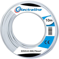 Cavo electraline 03vh-h 2x0,75 colore bianco - 10671