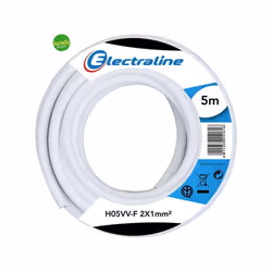 Cavo H05VV-F conforme alla direttiva BT 206-95-CE. Conduttore a corda flessibile di rame ricotto non stagnato classe 5. Isola ...