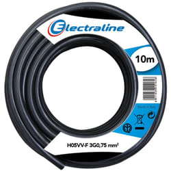 11641 Cavo per Prolunghe H05VV-F, Sezione 3G0.75 mm, 10 mt, Nero - Electraline