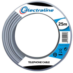 14001 Cavo Telefonico/Citofonico, 1 Coppia e Messa a Terra, Grigio, 25 m - Electraline