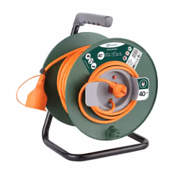 Avvolgicavo spina e presa Schuko Electraline 2x1.5mm2 da 40m - 49235 Avvolgicavo con spina e presa Schuko Lunghezza cavo: 40  ...