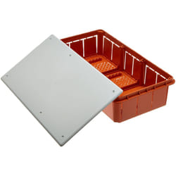 Electraline - 60413 Cassetta di Derivazione da Incasso, IP44, Bianco/Arancione, 290 x 150 x 70 mm