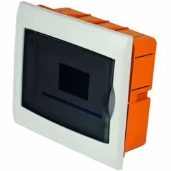 Centralino da incasso con portello bianco - IP 40. Utilità incorporata. 8 moduli. Giallo e bianco. Prodotto di ottima qualità ...