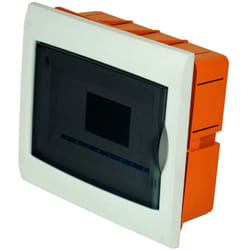 Electraline - 60440 Centralino da Incasso, 8 Moduli,Bianco/Arancione