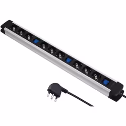 Multi prese alu linea, di maggiore robustezza e stabilità con spina 90° salvaspazio, 16a. Accessorio indispensabile per la tu ...