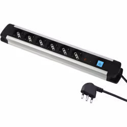 Multipresa Ciabatta Elettrica 6 Posti Salva Spazio Con Interruttore art. 61904 Con Interruttore, Protezione Antiscossa e di S ...